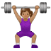 🏋🏽‍♀️ woman lifting weights: medium skin tone display on Samsung